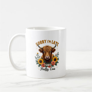 Caneca De Café Desculpe o Atraso Vi uma Vaca Fofa Vintage Highlan