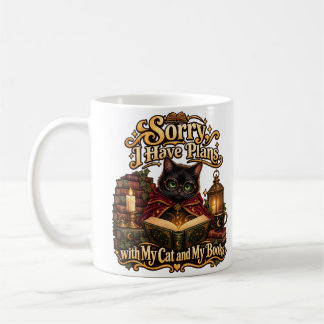 Caneca De Café Desculpe, Tenho Planos Academia Sombria Gato e Liv