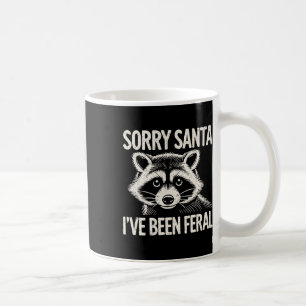 Caneca De Café Desculpem Papais noeis que fui Feral Raccoon Engra