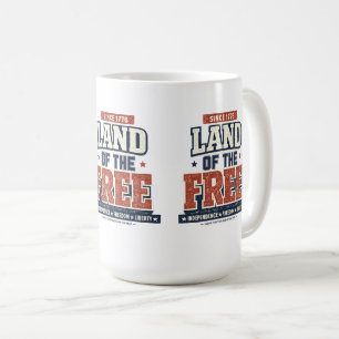 Caneca De Café Desde 1776 Terra dos Livres Patriótico EUA
