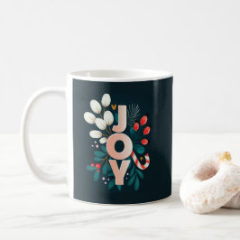 Caneca De Café Desejamos-Lhe ALEGRIA, Candy De Natal E Folhagem