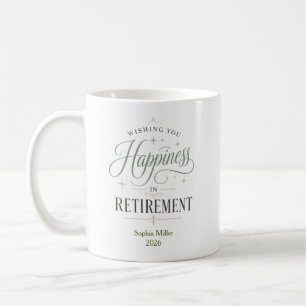 Caneca De Café Desejando Felicidade Na Aposentadoria Personalizad