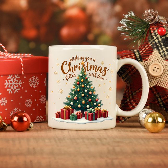 Caneca De Café Desejando-lhe um Natal Cheio de Amor (Criador carregado)