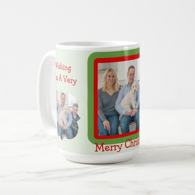 Caneca De Café Desejando um Feliz Natal FOTO  (Frente Esquerda)
