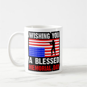 Caneca De Café Desejando um Memorial Day Abençoado