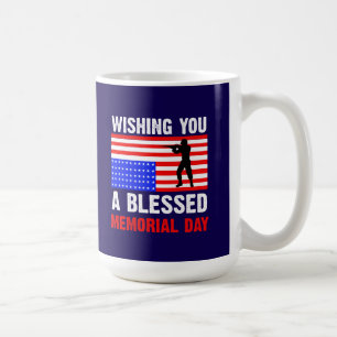 Caneca De Café Desejando um Memorial Day Abençoado-62237
