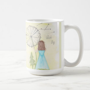 Caneca De Café Deseje uma garotinha dandelion