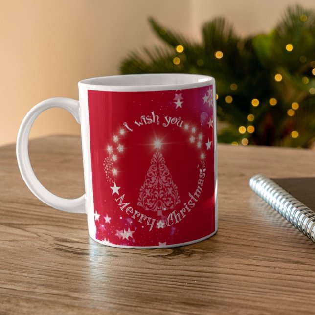 Caneca De Café Desejo-lhe uma Feliz de café vermelho de Natal (Criador carregado)
