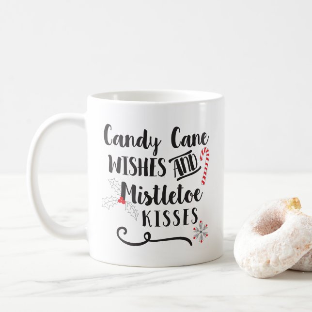 Caneca De Café desejos de canas doces e beijos confundidos (Com Donut)