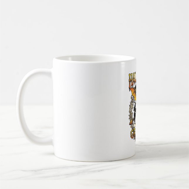 Caneca De Café Desejos de Halloween Vô Morcego Caldeirão de Bruxa (Esquerda)