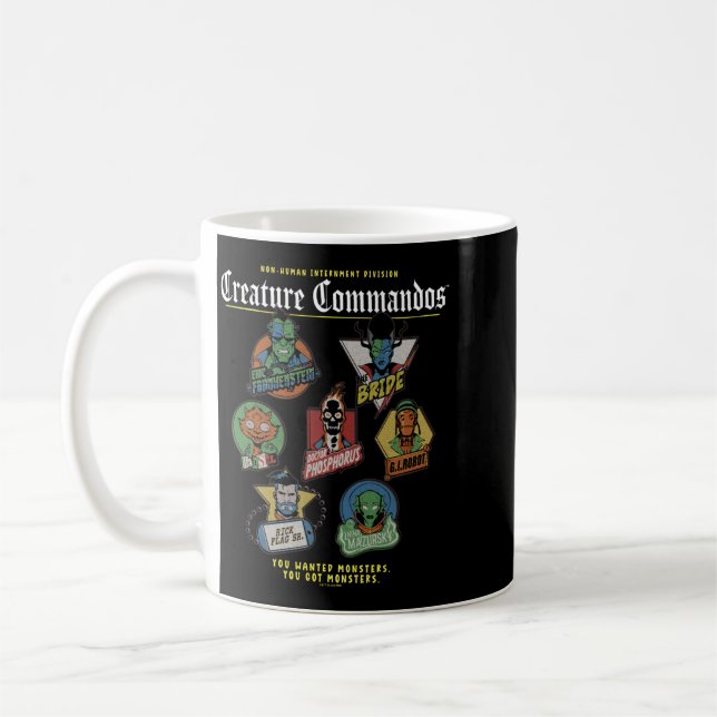 Caneca De Café Desempenho de Insígnias da Equipe de Monstros (Esquerda)