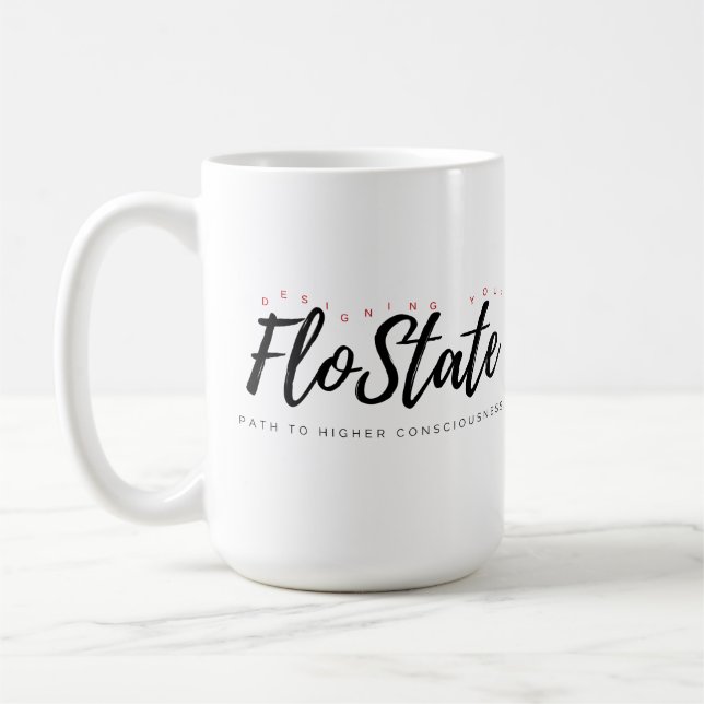 Caneca De Café Desenhando Seu FloState Red Lettering Mug (Esquerda)