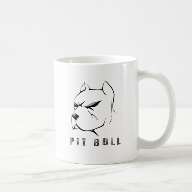 Caneca De Café Desenhar de Pitbull (Direita)