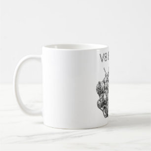 Caneca De Café desenho a lápis de motor V8