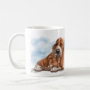 Caneca De Café Desenho animado de cachorrinho Basset Hound Adoráv