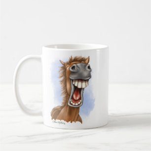 Caneca De Café Desenho Animado de Cavalo Rindo Hilarante