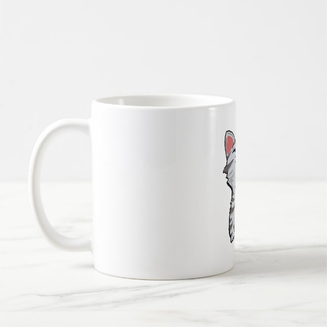 Caneca De Café desenho animado de gato de cinza (Esquerda)