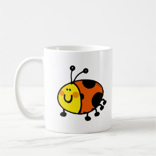 Caneca De Café Desenho Animado de Joaninha Fofa para Crianças e A