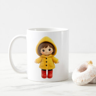 Caneca De Café Desenho animado de menina fofa