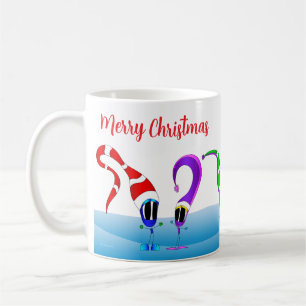 Caneca De Café Desenho Animado de Natal Colorido