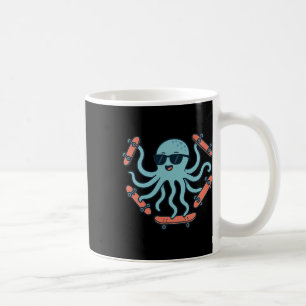 Caneca De Café Desenho animado de polvo skatista legal