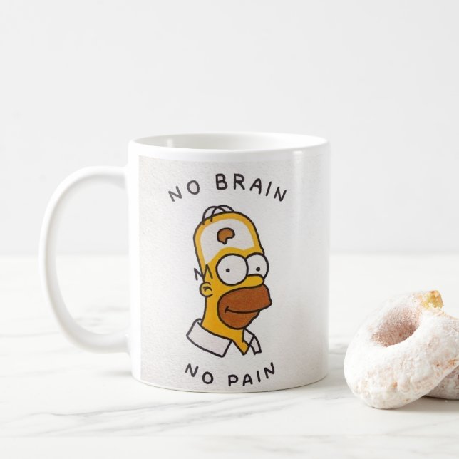 Caneca De Café desenho animado preto-amarelo (Com Donut)