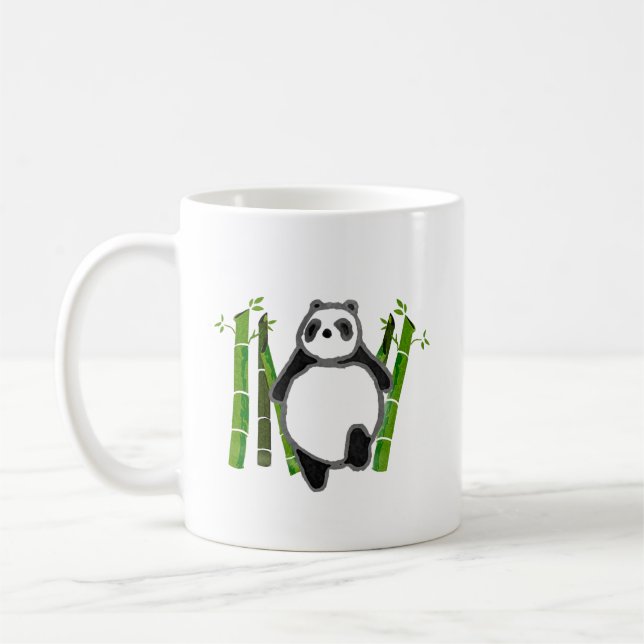 Caneca De Café Desenho bonito da tinta da panda (Esquerda)