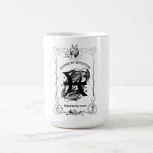 Caneca De Café Desenho Celestial Intuição de Peixes
