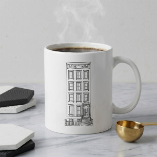 Caneca De Café Desenho Clássico de Apartamento com Saguão de Nova