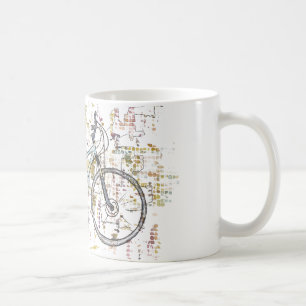 Caneca De Café Desenho colorido da bicicleta