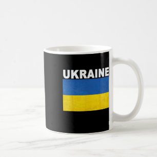 Caneca De Café Desenho com Efeito de Distress na Bandeira da Ucrâ