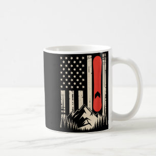 Caneca De Café Desenho da bandeira americana da montanha de snowb