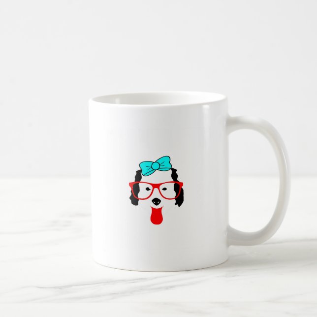 Caneca De Café Desenho Da Cabeça De Cachorro Engraçado (Direita)