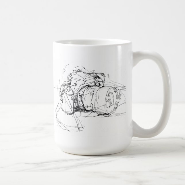 Caneca De Café Desenho da câmera fotográfica Elegante (Direita)