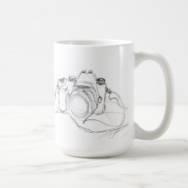 Caneca De Café Desenho da câmera mínima Vintage
