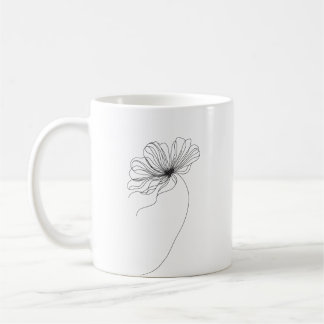 Caneca De Café Desenho da linha da ventoinha minimalista