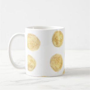 Caneca De Café Desenho da mão da Bolinhas do ouro