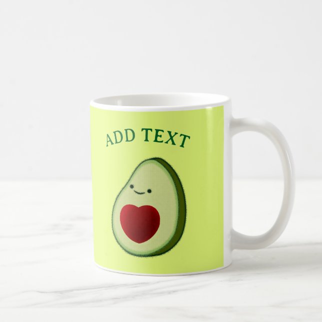 Caneca De Café Desenho de Abacate Fofo (Direita)