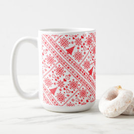 Caneca De Café Desenho de Amostrador de Padrão Cruzado Amante de