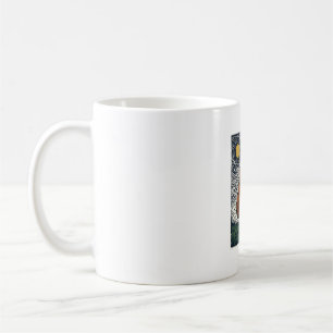 Caneca De Café Desenho de Arte de Cavalo Gravado Vintage Noite Es