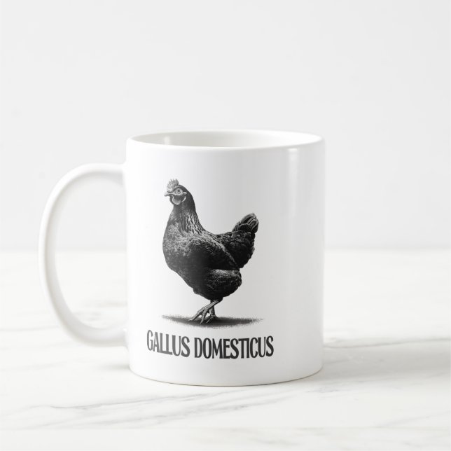 Caneca De Café Desenho de Aves de Galinha _3  (Esquerda)