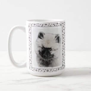 Caneca De Café Desenho De Cachorro De Keeshond - Arte De Cachorro