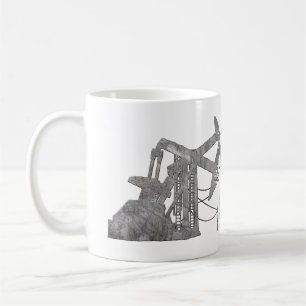 Caneca De Café Desenho de Campo de Petróleo em Metal Distorcido (