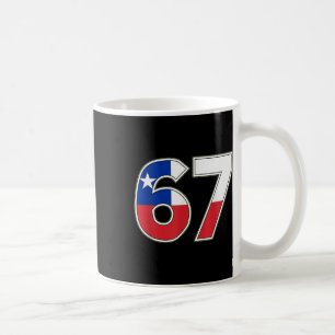 Caneca De Café Desenho de celebração do número 67 da bandeira do