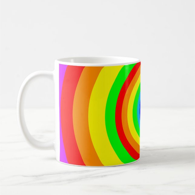 Caneca De Café Desenho de Círculo Arco-íris-40686 (Esquerda)
