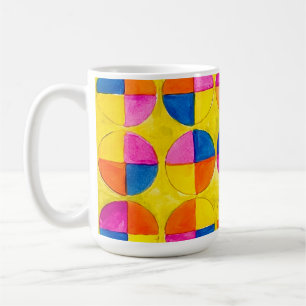 Caneca De Café Desenho de Círculos Divididos em Quartos em Aquare