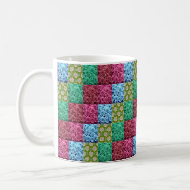 Caneca De Café desenho de colcha floral (Esquerda)