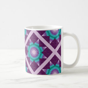Caneca De Café Desenho de Colcha Lone Star Roxo