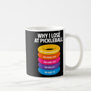 Caneca De Café desenho de desculpas de jogador de pickleball para