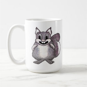 Caneca De Café Desenho de desenho animado de esquilo feliz